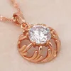 Pendant Necklaces Royal Style Rose Gold Tone White Crystals Zircon & Pendants For Wedding Fashion Jewelry LN080