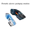 Reggiatrice elettrica per attrezzo per imballaggio portatile con cinturino in PET/PP da 13-16 mm con pressa per balle a fusione a caldo a due batterie
