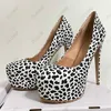 Olomm Handmade Women Spring Pumps Sexy Leopard Stiletto Heels Round Toe Beautiful White Dress Shoes Ladies US Size 5-20