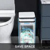 Waste Bins Smart Trash Can Automatyczne inteligentne śmieci Smart Scheme do łazienki wodoodpornej toalety wąskie śmieci mogą marnować kosz 230322