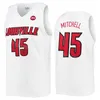 Basquete universitário 3 camisas de Peyton Siva 24 Jaelyn Withers 22 Deng Adel Donovan Mitchell 45 35 Darrell Griffith 31 Wes Unseld Black Border Border White Border