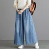 Damen Jeans Mom Wide Leg Hose Damen Hose Hohe Taille Jean Baggy Kleidung Koreanische Mode Kleidung Streetwear Y2k Urban Warm 230323