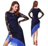 Stage Wear Lace Design Sexy Women Personality Nappa Abito latino Lady Night Club Performance T Dancing