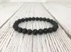 Strand Men's Bracelets Natural Matte Black Onyx Bracelet Mala Beads Wrist Gifts For Men Yoga Jewelry