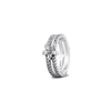 Clusterringen Sparkling Snowflake Ring Winter Simple Body Esthetic Classic Real Silver S925 Sterling Female For Women Eloi22