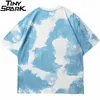 Heren Polos Hip Hop Tie Dye T -shirt Streetwear Letter Puzzel Gedrukt T -shirt Men Zomer T -shirt Harajuku Katoen Korte Mouw Toppen TEES 230323