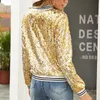 Veste femme paillettes paillettes à manches longues manteaux élégant printemps vêtements d'extérieur bureau dames solide streetwear automne femmes culture 230323