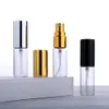 Garrafa de perfume 5ml 10ml 15ml Parfum PORTABLE SPRIAGEM SPRIMELHE GARRATO DE AMOSTRA DE PERTUMA ATOMizador de prata Bomba de metal da caixa cosmética Viagem 230323