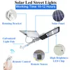 LED Solar Street Lights Waterproof IP66 Buiten Bloemlighting Flood Light Solars Lamp Plaza Garden Parkeren 400W 6500K Beveiligings Yard Gardens Crestech168