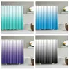 Tende da doccia Tenda da doccia sfumata personalizzata Tenda da bagno impermeabile colorata blu viola con 12 ganci per arredo bagno cortina 230323