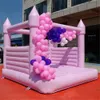 4.5x4.5m 15x15ft 3 Hot Pink Inflatable Bouncy Castle Circus Themed White Jumping Bounce House Bouncer Kids Disco Club For Wedding Birthday Party