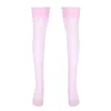 Men's Socks Men Erotic Accessories Glossy See-through Stockings Thin Shiny Solid Color Stretchy Sheer Thigh High SocksMen's
