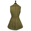 Vêtes pour femmes Viette Vest Army Green Plaid Herringbone Tweed Business Washingcoat Tapour Collar Vintage OL WAINCOAT POUR VIET DE MARIAGE 230322