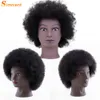 Манекеновая голова африканской головы манекена с настоящими волосами Afro Heads Профессиональный укладчик плетена