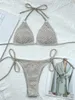 Designer badmode bikini halter damesbadpak stijlvolle effen gewatteerde Braziliaanse fantasy monokini strandoutfit 542O