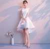 Lässige Kleider Vintage Weißes Damenkleid Herbst Kurzes A-Linien-Bankett Plus Size Ärmelloses Kunstfeder-Spitze