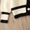 Kledingsets Girls Spring herfstkleding Set lange mouw Cardigan Sweater Pants 2 pc's Pak Baby Outfits 230322