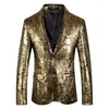 Ternos masculinos Rose Print Gold Gold Velvet Blazer Men 2023 HOMBRE HOMBRO Mens elegante Xadrez Masculino Plus Tamanho 5xl