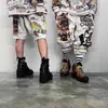 Designer Pants High Street Saint Michael Cartoon Graffiti Freehand Loose Casual Couple