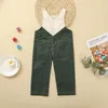 Kids Boys Overalls 3 Colors Splice Braces Girls Pockets Strap Pants Toddler Baby Casual Outfits Kids Trousers