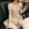 Casual Dresses Knit Dress Korean Spring Long Sleeve Slim Sweater Dress Women