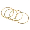 Bangle Prosta gładka para biżuterii złoto kolor zwykły bransoletki bransoletki dla mężczyzn kobiety obecne 2ELD