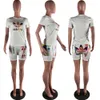 2024 Дизайнерский бренд Jogger костюмы Летние спортивные костюмы Женские комплекты из двух предметов плюс размер 3XL наряды Футболка с коротким рукавом шорты Повседневная спортивная одежда с принтом Оптовая продажа 9568-1