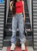 Jeans de mujer Rockmore Patchwork Y2K Streetwear Baggy Straight Cargo Pants Punk Cintura alta Pantalones de mezclilla de pierna ancha 90s Vintage 230323