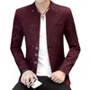 Mäns kostymer Hoo 2023 Men's Autumn Printing Gilding Stand Collar Blazer Youth Slim Stilig Fashion Three Button