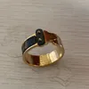 Mode Frauen Designer Ring Titan Stahl Echtes Leder Luxus Marke Paar Ringe