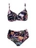 Vintage Print Bikinis Womens Swimsuit Ny Push Up badkläder Sexig hög midja Tvådel baddräkt L-4XL Kvinnlig uppsättning