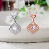 Pendant Necklaces CAOSHI Fashionable Rose Gold Color/Silver Color Necklace With Shine Crystal Stone Statement Accessories Stylish Jewelry