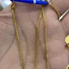 Kedjor 18K AU750 Guldhalsband ClaVicle Box Chain Hög Lyster God kvalitet Kvinnor Dam DIY -smycken Hitta tillbehör