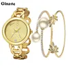 Wristwatches Fashion Diamond Set Quartz Hand Watch For Women 18K Gold Bracelet Ladies Watches Top Designer