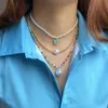 Hangende kettingen Handgemaakte parelchoker -kettingen voor vrouwen Boheemse verstelbare vlinder hanger ketting meisjes zomer strand feest sieraden z0321