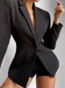 Frauen Zwei Stück Hose Büro V-ausschnitt Formale Anzug Taste Lange Ärmel Und Zipper Shorts Set Drucken Weibliche Casual hohe Taille Sets 230322