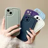 Ins Korean Simple Color Soap Phone Case For iPhone 15 14 13 12 Pro Max 14 Plus Matte Cute Oval Shockproof Buffer Bumper Soft Cover