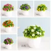 Decorative Flowers 14x15cm Artificial Green Grass Ball With Mini Bonsai Home Garden Bedroom Balcony Desktop Decoration Fake Plants