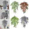 Decorative Flowers Artificial Leaves Garland Wall Hanging Lifelike Grape Vine Office El Home Decoration DIY Wreath Wedding Ornament Po Props