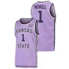 Kansas State Wildcats 13 Desi Sills Jerseys College Basketball 3 David NGuessan 5 Cam Carter 11 Keyontae Johnson 1 Markquis Nowell 35 NaeQwan Tomlin Embroidery NCAA