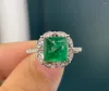 Clusterringen SX Solid 18K White Gold Nature Green Emerald 3.15CT voor vrouwen verjaardagscadeautjes fijne sieraden