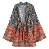 Women's Swimwear Vintage Women Boho Cover Ups Oversize Bohemian Rayon Cotton Kimono Sashes Hippie Blusas Boho Chic Ethnic Tops 230323