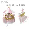 Gift Wrap 1set Carousel Candy Box For Birthday Decoration Party Wedding Favors Present Case