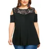 Blouses Femmes Mode Femmes Chemises en dentelle Blusas Mujer 2023 Vêtements d'épaule froide pour dames sans bretelles à manches courtes Tunique Top