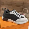 Mens avgår Sneakers Platform Bouncing Trainers Leather Trendy Knit Mesh Men Katit Skateboard Rubber Runner Sole Casual Sport Shoes Storlek 35-46 med Box No439