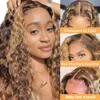 4/27 Highlight Wig Brazilian Deep Wave Wig Highlight Lace Front Human Hair Wigs Honey Blonde Ombre Lace Front Wig Remy