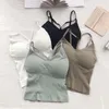 Camisoles tanks duwen beha met borstkussen sexy top dames Suspender tank mode massieve kleur lingerie vrouwelijk zacht