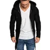 Men's Jackets Men's Coat Solid Color Slim Casual Long Spring Cardigan Jacket Zipper Thin Long Sleeve Hooded Windbreaker Coat for Autumn Winter 230322