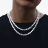 Chains 7mm Cubic Zirconia Choker Necklace Big Round Square Crystal Chian For Women Men's Hip Hop Jewelry Iced Out 1 Row Chain