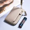 Wallets Wristlet for Women Coin Purse Genuine Leather Clutch Bags 2022 New Ladies Money Credit Card Keychain Holder Short Wallet Y2303